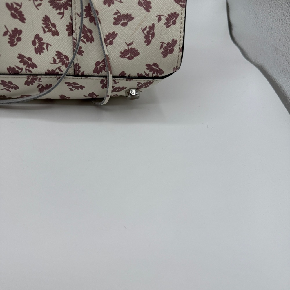 Rebecca Minkoff Tote Bag Women Large Cream Floral Saffiano Leather M.A.B. Work - Picture 3 of 14